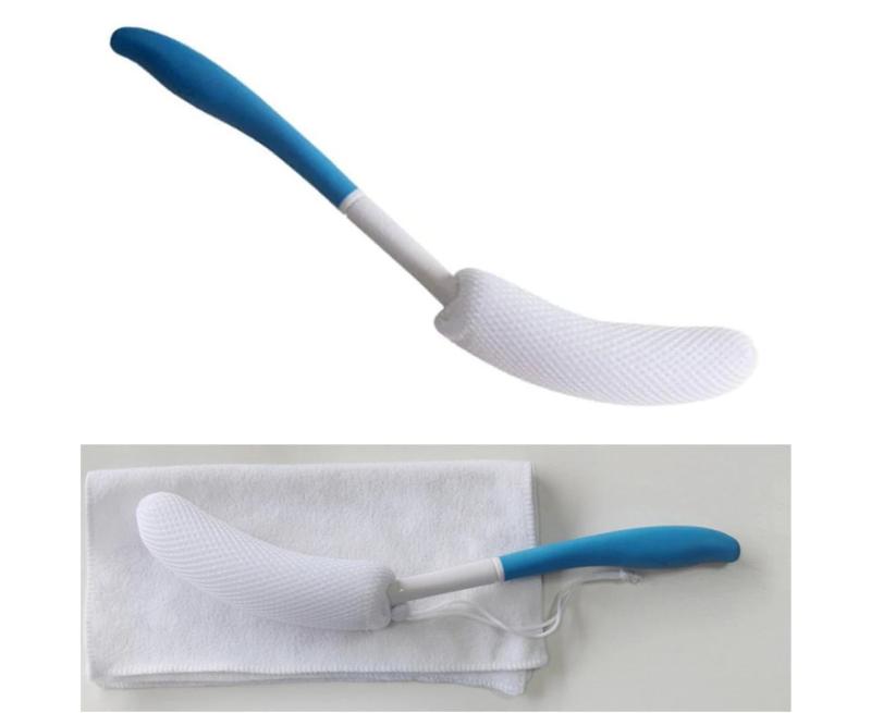 Long Curved Bathing Aid 39 X 5 Cm Ergonomic Anti-Slip Handle - Reaches Back Legs And Feet Easily Bathing Aid for Seniors - Image 2