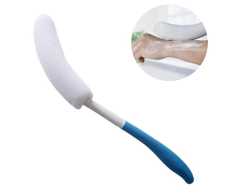 Long Curved Bathing Aid 39 X 5 Cm Ergonomic Anti-Slip Handle - Reaches Back Legs And Feet Easily Bathing Aid for Seniors - Image 1