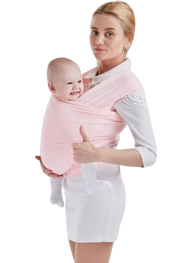 MostNow حامل أطفال MostNow Baby Wrap Carrier - حامل أطفال متعدد الاستخدامات ومسامي، خفيف الوزن، حامل أطفال بدون استخدام اليدين، حامل أطفال قابل للتعديل، حامل أطفال حديثي الولادة، رضع، حامل أطفال (وردي) - Image 1