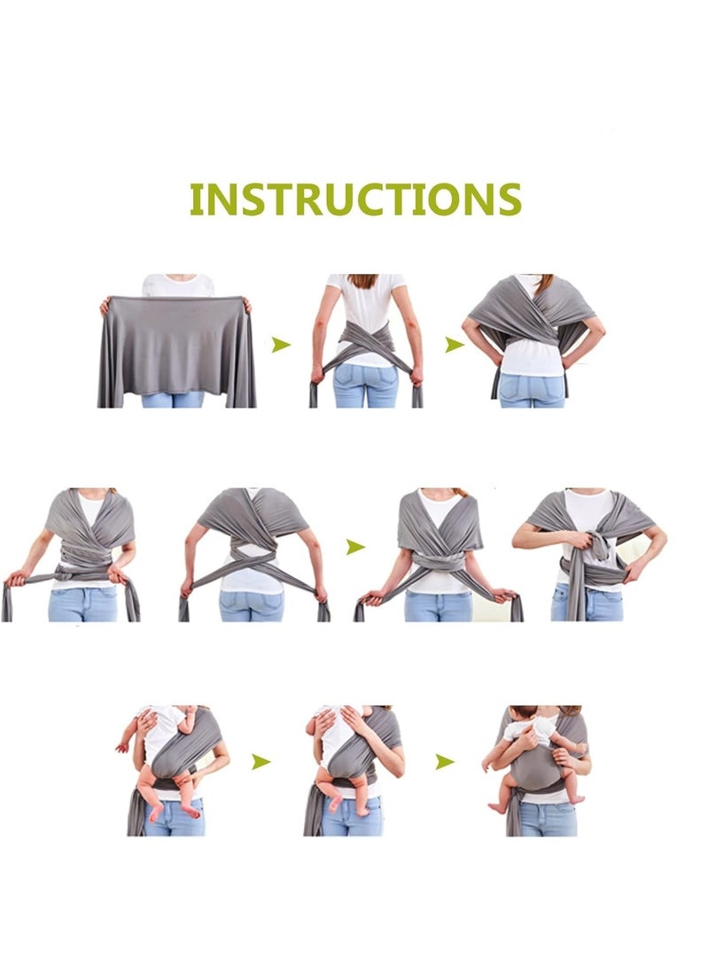 MostNow حامل أطفال MostNow Baby Wrap Carrier - حامل أطفال متعدد الاستخدامات ومسامي، خفيف الوزن، حامل أطفال بدون استخدام اليدين، حامل أطفال قابل للتعديل، حامل أطفال حديثي الولادة، رضع، حامل أطفال (وردي) - Image 3