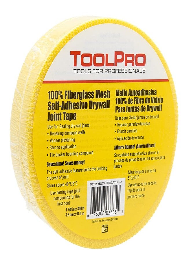 TOOLPRO Self- Adhesive Fiberglass Mesh Drywall Tape for Sealing Drywall Joints. (1, Yellow) - Image 1