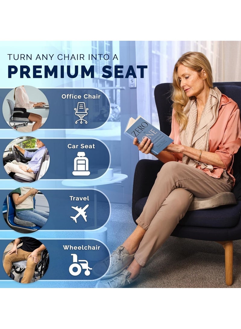 Ru syanl Gel Enhanced Seat Cushion Office Chair Cushion Non-Slip Gel and Memory Foam Coccyx Cushion for Tailbone Pain Desk Chair Car Seat Cushion for Sciatica and Back Pain Relief  - Image 4
