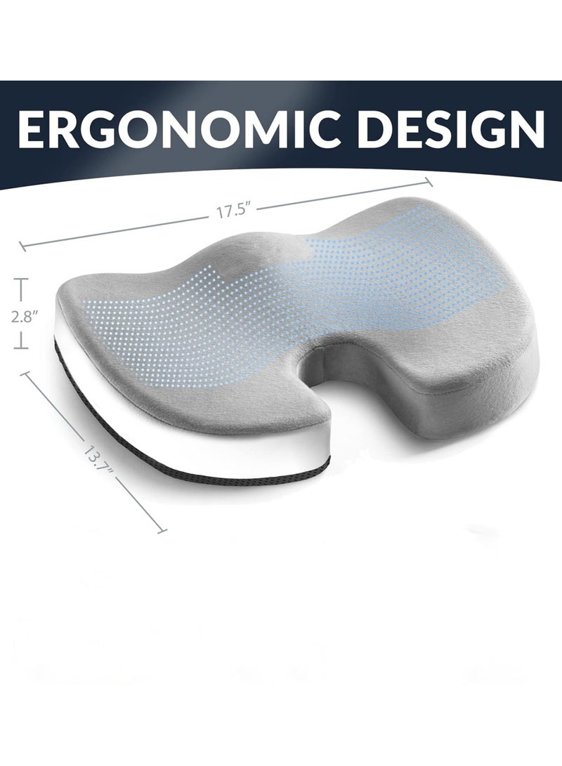Ru syanl Gel Enhanced Seat Cushion Office Chair Cushion Non-Slip Gel and Memory Foam Coccyx Cushion for Tailbone Pain Desk Chair Car Seat Cushion for Sciatica and Back Pain Relief  - Image 3