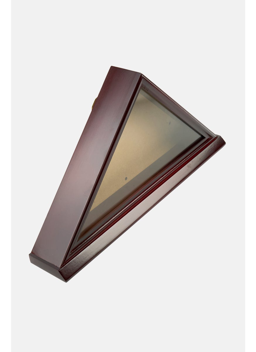 VOTUM - Burial Flag Display Case And Box with Real Glass and Wall Mount, Brown - Image 1