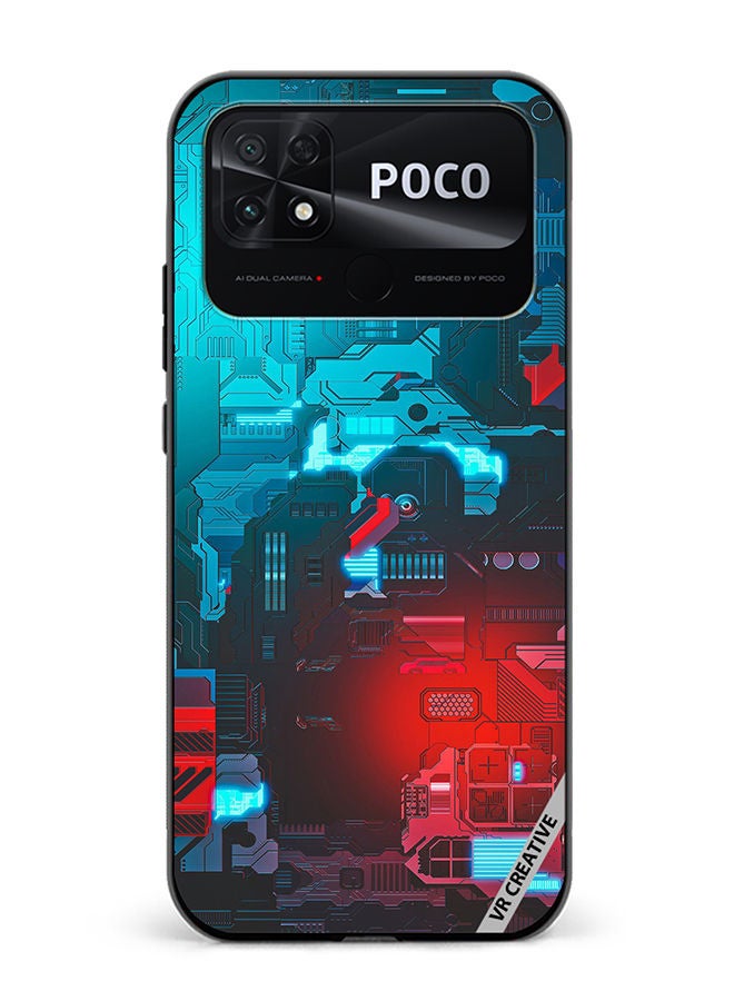 VR CREATIVE Protective Case Cover For Xiaomi Poco C40 Tech M7 Design  Multicolour - Image 1