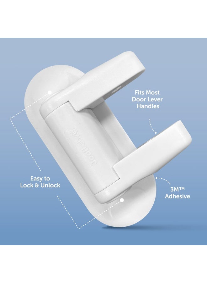 Baby Door Lever Locks (4 Pack) Prevent Toddlers from Opening Door Handles - Easy One Hand Adult Access - Image 4