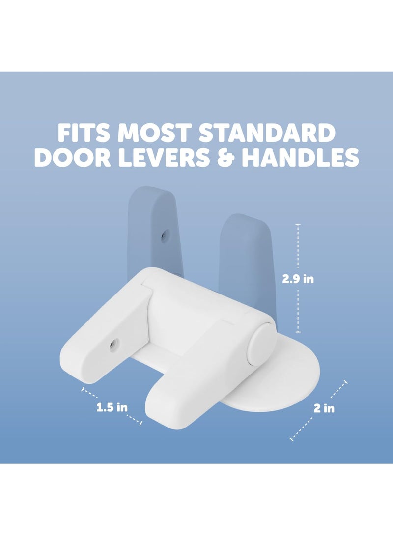 Baby Door Lever Locks (4 Pack) Prevent Toddlers from Opening Door Handles - Easy One Hand Adult Access - Image 3