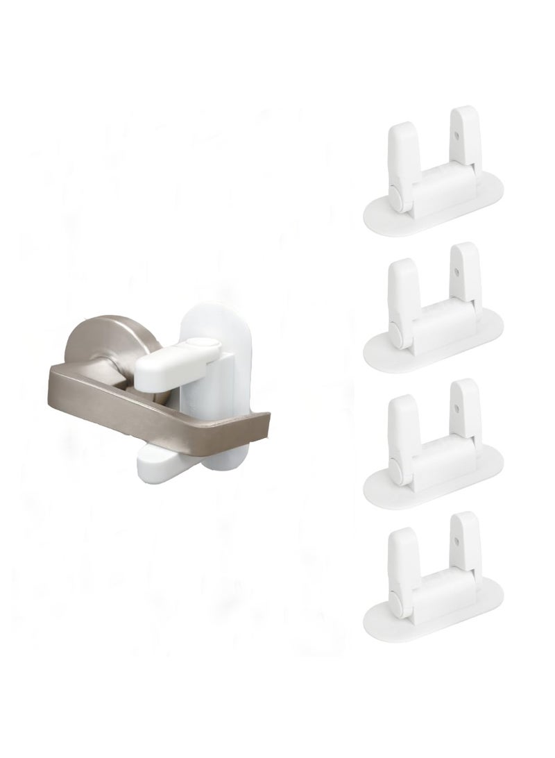 Baby Door Lever Locks (4 Pack) Prevent Toddlers from Opening Door Handles - Easy One Hand Adult Access - Image 1