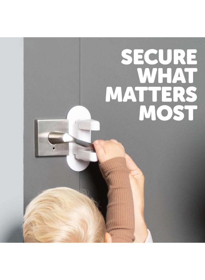 Baby Door Lever Locks (4 Pack) Prevent Toddlers from Opening Door Handles - Easy One Hand Adult Access - Image 2