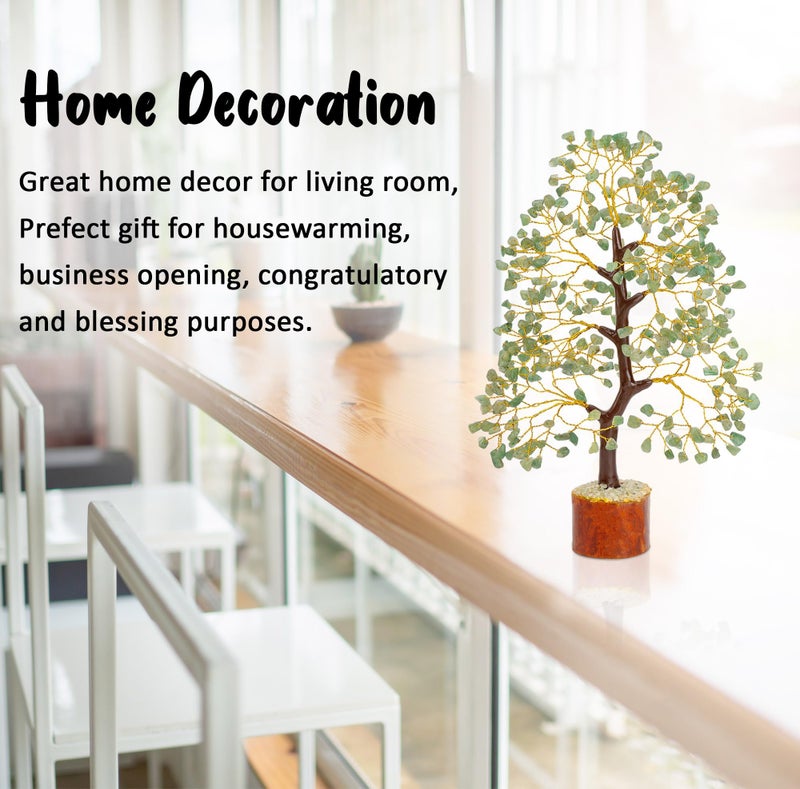 Crocon Green Jade Gemstone Tree Home Decor Showpiece Feng Shui Bonsai Reiki Crystal Healing Chakra Balancing Decorative Figurine Spiritual Good Luck Prosperity Gift Decor Size 10-12" - Image 4