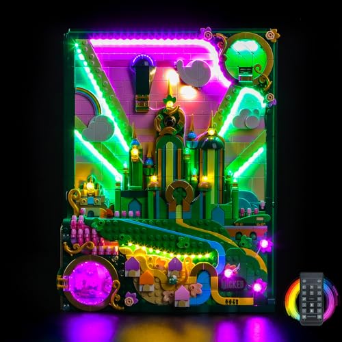 Hilighting Upgraded Led Light Kit Compatible with Lego Emerald City Wall Art Building Set RC Version Compatible with Lego 75685 Model Not Included - Image 1