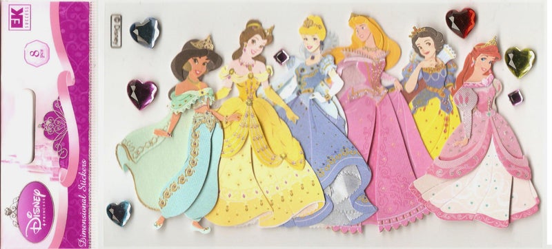 EK Success Disney Princess Jewels Le Grande Dimensional StickersMultiple Princesses - Image 3