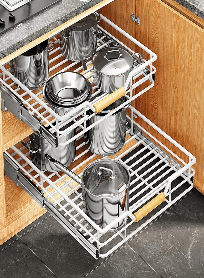 Kitstorack Pull out Cabinet Organizer,Heavy Duty Smooth Sliding Under Cabinet Shelves for Pots and Pans,Roll out Drawers with Thickened Metal Plating,Slide out Drawers for Home Kitchen Pantry(12"W X 21"D) - Image 2