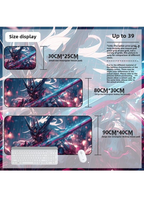 Mouse Pad Oversized Gundam Computer Keyboard Pad Cartoon Game Mouse Pad Boys E-sports Computer Thickened Desk Pad-Color:900*400*4mm-Pattern:Up To 39