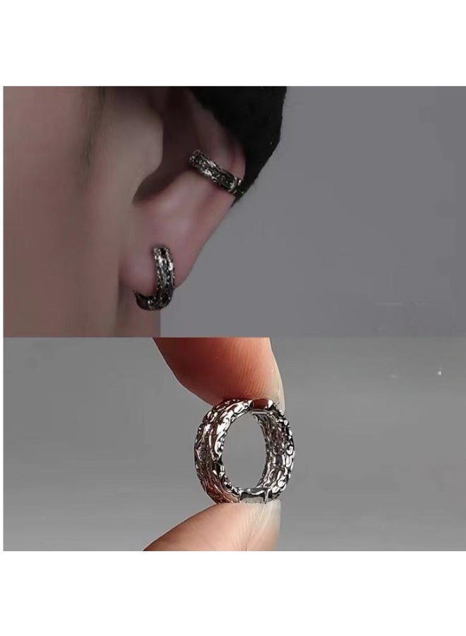 لاتين أقراط أذن غير مثقوبة، مشبك أذن، حلقات أذن مزيفة للرجال والنساء، أقراط أذن من الفولاذ المقاوم للصدأ، أقراط بسيطة مزيفة، مشبك أذن فضي - Image 1