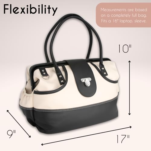 Borsali Weekender Bag for Women - Travel Carry On Duffel -Vegan Leather with Travel Wallet, Packing Cubes & Shoe Covers (Cream) - Image 3