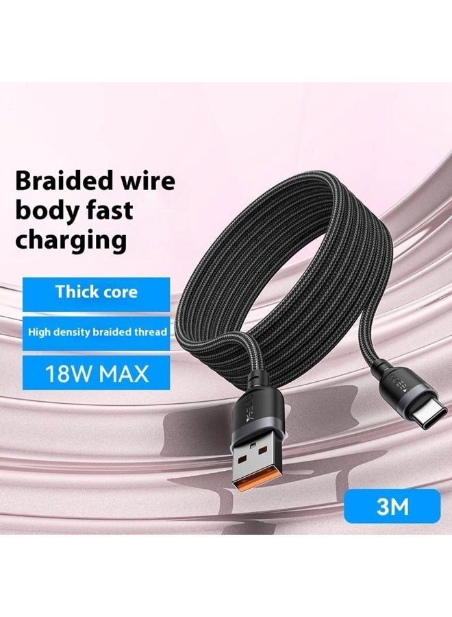 يسيدو كابل بيانات YESIDO CA134C بطول 3 أمتار من USB A إلى Type C مضفر بسلك 3 أمبير وشحن سريع 480 ميجابت في الثانية - Image 2