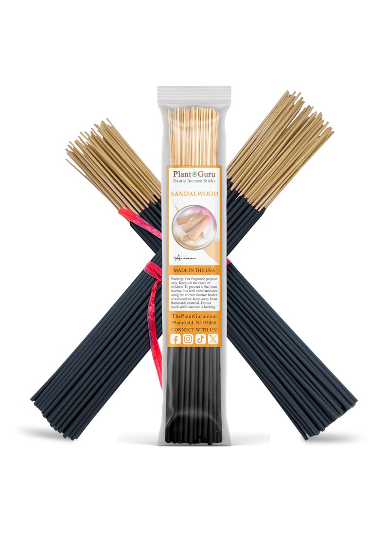 Plant Guru Sandalwood Incense Sticks 11  1 Bundle 85 to 100 Sticks  Smooth and Clean Long Burn Time 45 to 60 Minutes 