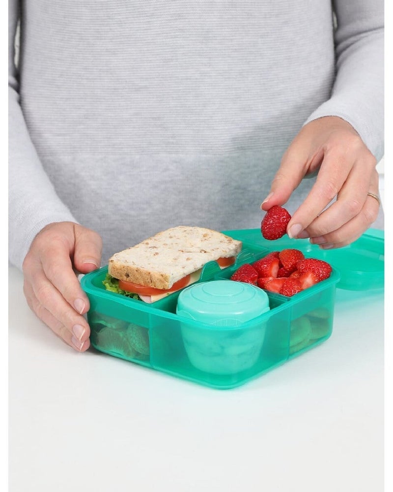 Sistema Bento Cube Lunch Box 1.25L BPA Free Leak Proof Compartment Bento Container Green Lunch Box for Kids School Office Travel Meal Prep Food Storage Organizer Durable Reusable Lunch ware - Image 3