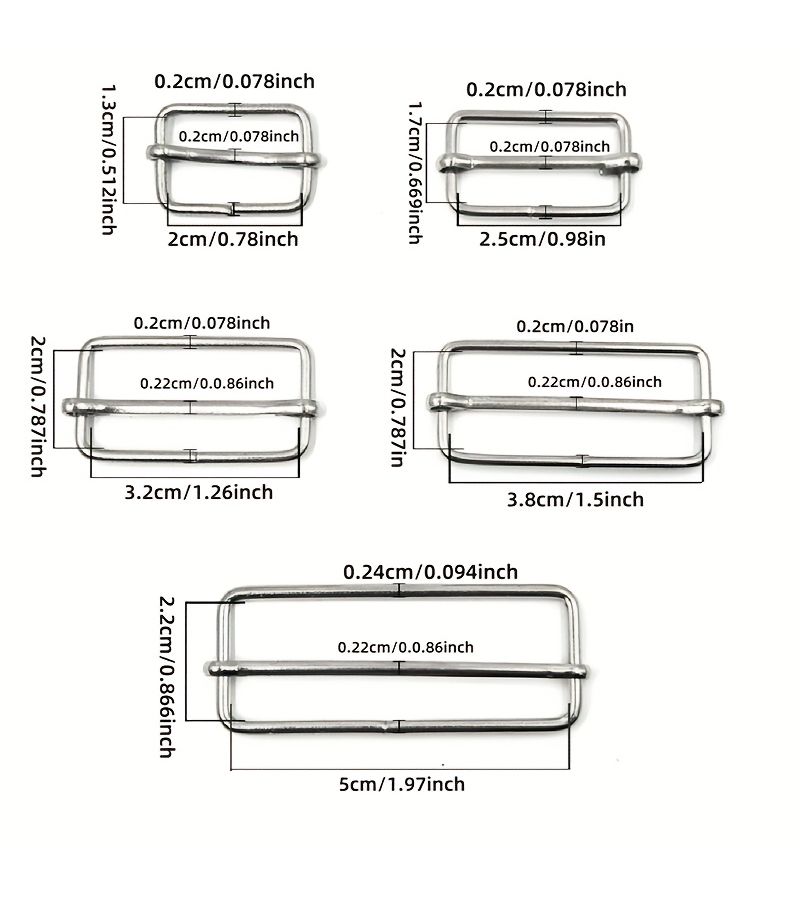 10 Silver Metal Square Loop Shoulder Strap Adjusters 25mm For Bags Belts Diy - Image 4