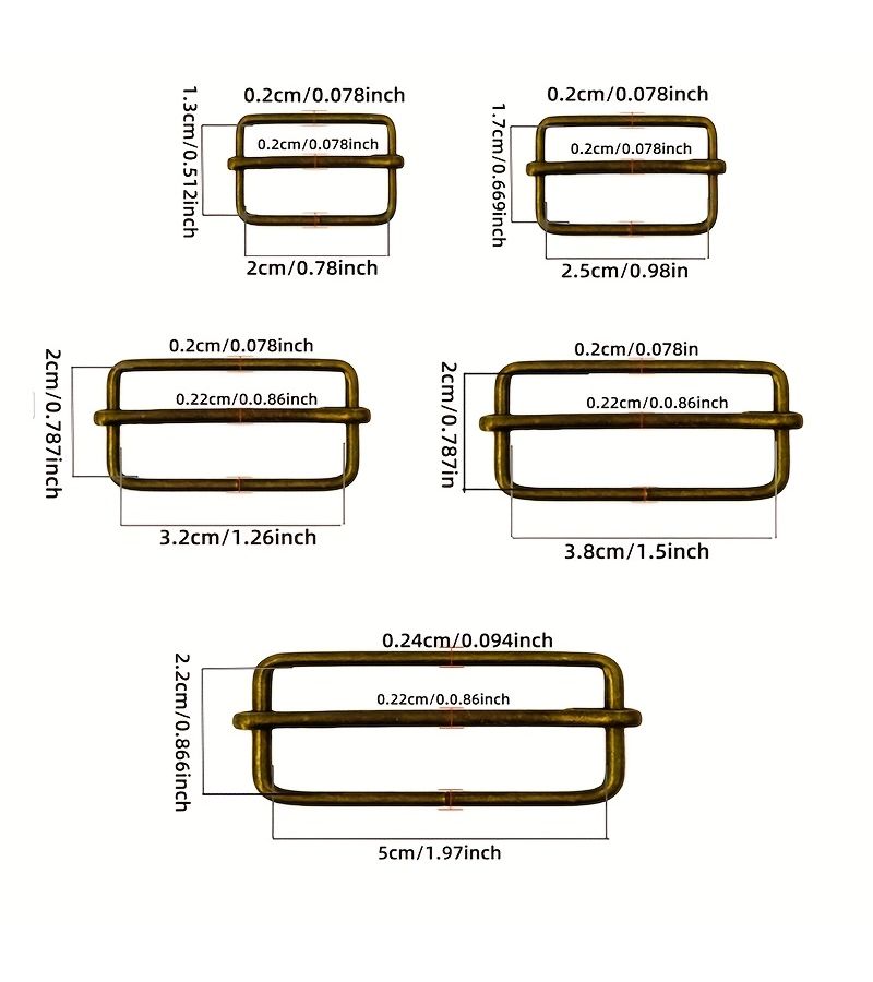 10 Silver Metal Square Loop Shoulder Strap Adjusters 25mm For Bags Belts Diy - Image 3