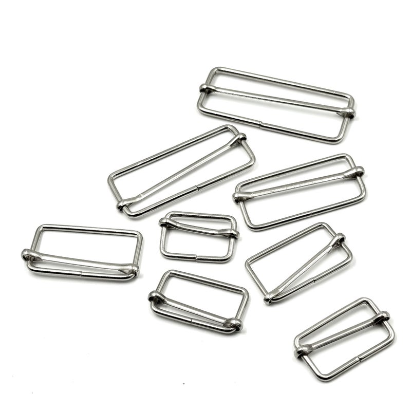 10 Silver Metal Square Loop Shoulder Strap Adjusters 25mm For Bags Belts Diy - Image 5
