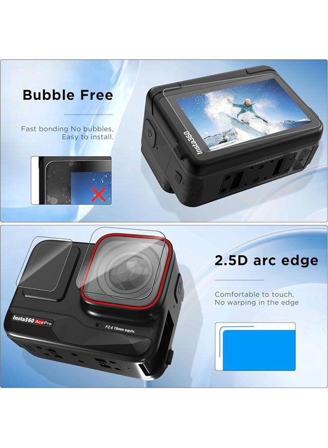SJet 2 Pack Screen Protector for Insta360 Ace Pro, Ultra Clear Tempered, Glass Screen Protector,  Lens Protector, Lens Cap for Insta360 Ace Pro Accessories, Ultra HD, 9H - Image 5