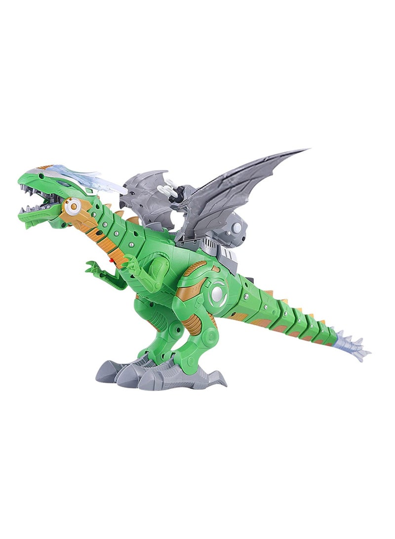 Children's Electric Dinosaur Toy with Led Light  Concert - Mechanical Tyrannosaurus Model Toy with Mist Spray Effect - Realistic Movable Wing Tail Dinosaur Toy Gifts for Kids (Green) - Image 1