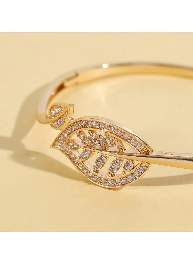 Take Two Take Two Leaf Embellished Bangle