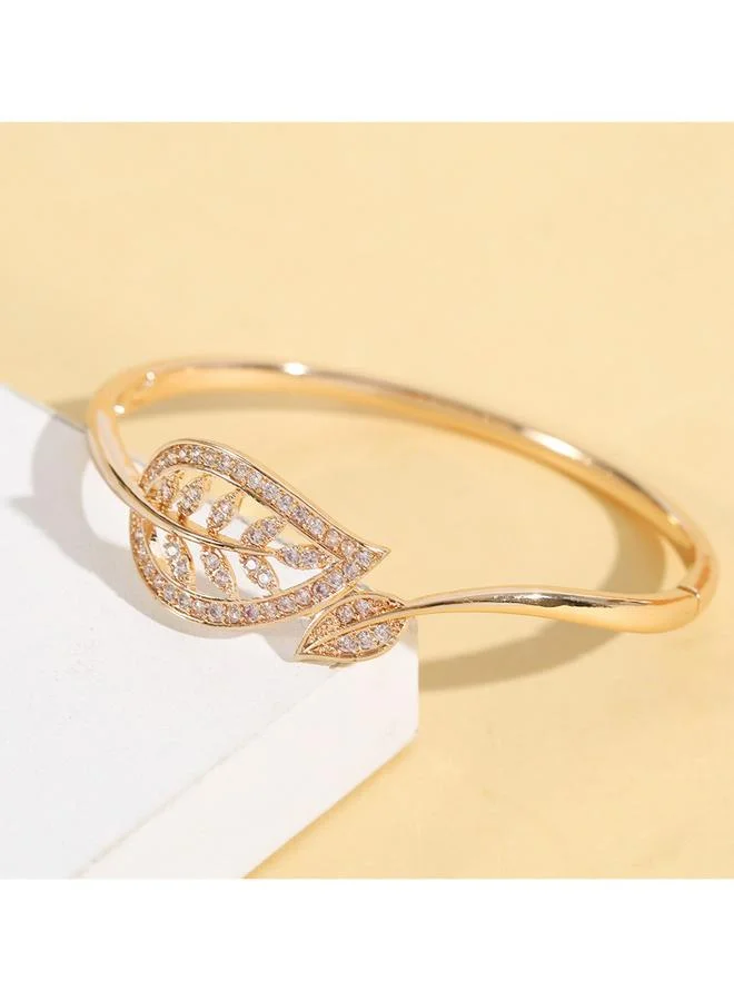 Take Two Take Two Leaf Embellished Bangle