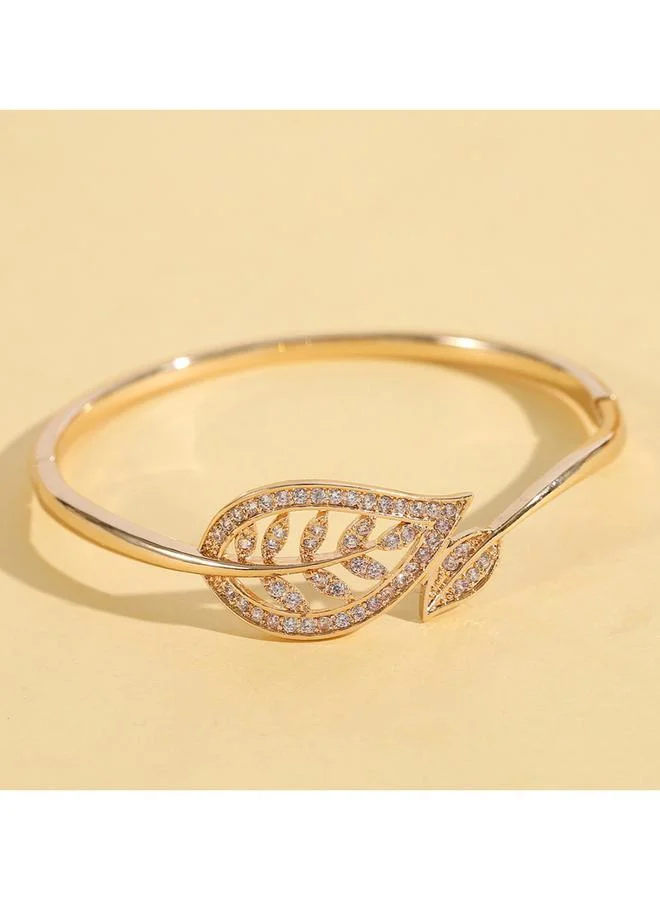 Take Two Take Two Leaf Embellished Bangle