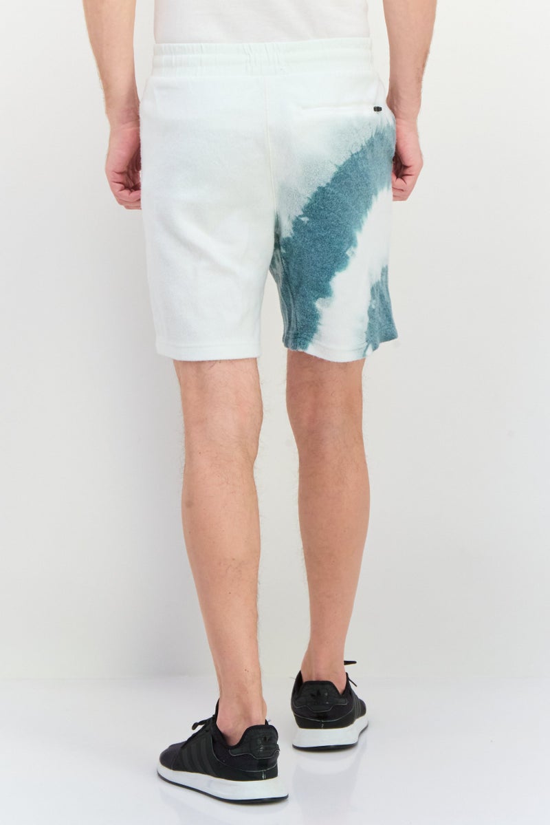 Feat Men Tie Dye Basic Shorts, White - Image 3