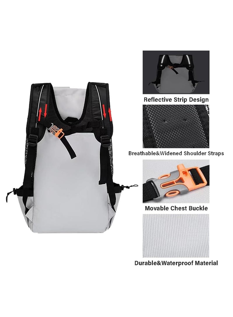 SYOSI Adjustable Dog Backpack Carrier, Easy-Fit Travel Bag for Small Medium Dogs, Cats, Puppies, Ideal for Traveling, Hiking, Camping, Breathable Pet Backpack (Size M, Grey) - Image 5