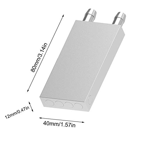Clyxgs Aluminum Water Cooling Block,Liquid Cold Water Plate Heat Sink Water-Cooled Exchanger Head semiconductor Refrigeration Sheet CPU Graphics Radiator Heatsink Endothermic Head (40 x 80 x 12mm)2pcs - Image 2