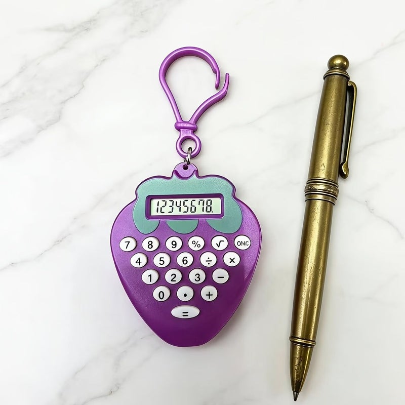 Compact Keychain Calculator With Manual Operation Brown Student Learning Aid - Image 5