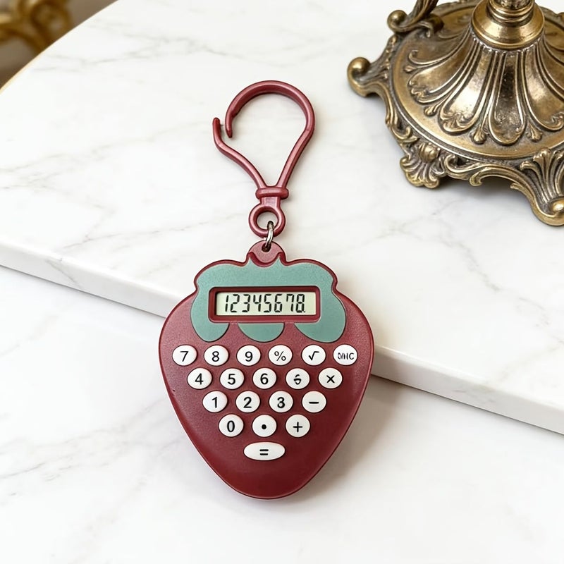 Compact Keychain Calculator With Manual Operation Brown Student Learning Aid - Image 4