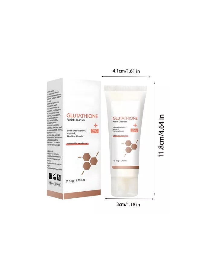 Lanthome 50g Glutathione Facial Cleanser Deep Cleansing Pore Facial Cleanser Tightens Skin Facial Serum Deep Cleaning Moisturizer Smooth Skin Body Cream Moisturizing Brightening and Whitening Face Cream - Image 5