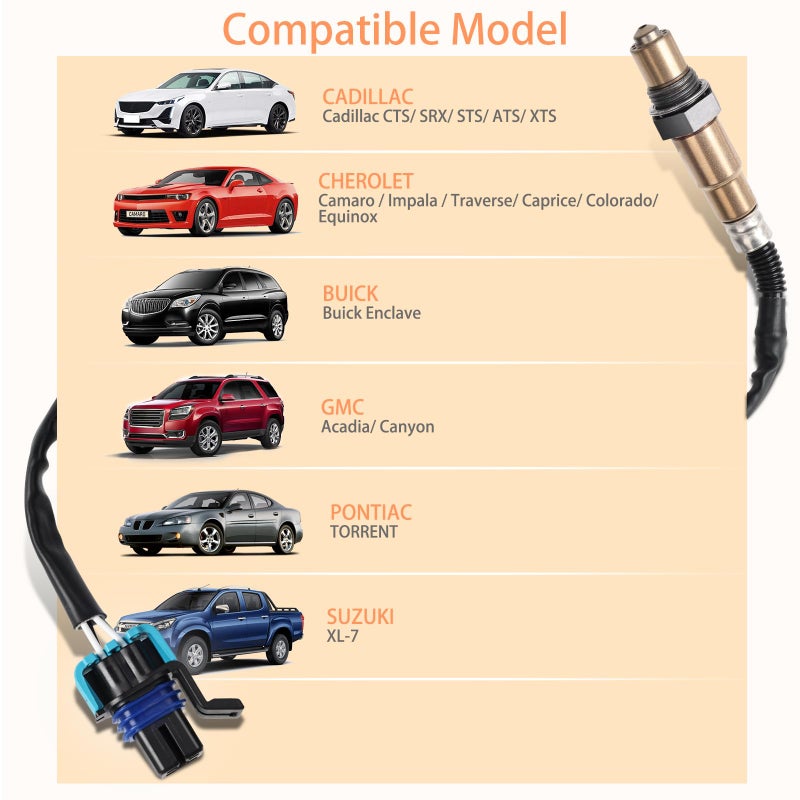 Nifeida 250-24773 234-4818 Oxygen Sensor Heated Air Fuel Ratio O2 Sensor Upstream/Downstream for Chevy Camaro CTS SRX STS Buick Enclave GMC Pontiac Torrent Suzuki XL-7 - Image 5