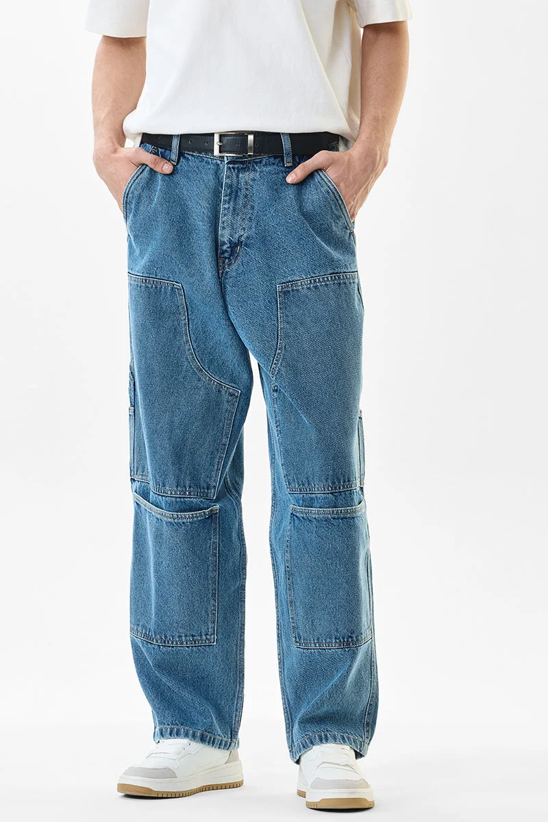 SNITCH بنطلون كارجو واسع بـ  جيوب