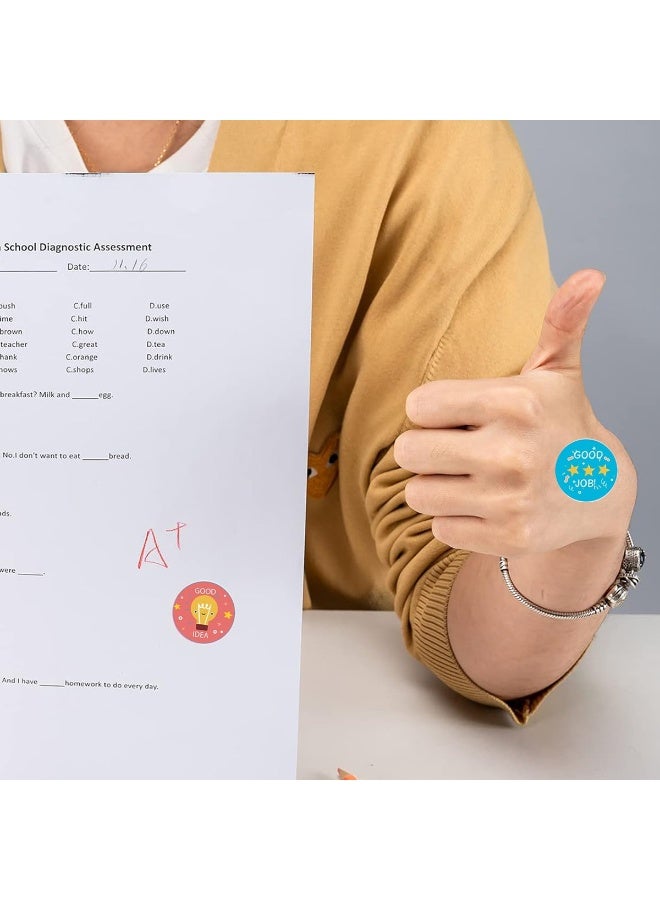 500PCS Roll Motivational Stickers for Kids, Motivational Reward Stickers Roll 1-Inch Colorful Cartoon Design Stickers for Kids Teacher & Parent Incentives for Classroom, Homework & Behavior Encouragement - Image 4