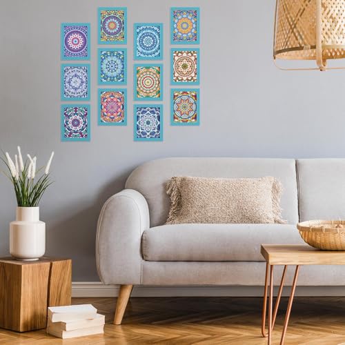 Saillong 24 Pcs Small Diamond Painting Kits Set Mini Diamond Art Set for Beginners, Full Paint Art 1-Hour Painting for Home Decor Desktop, 5.12x3.94 Inches(Mandala) - Image 2