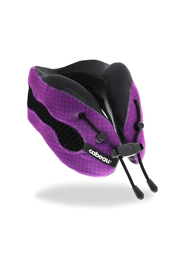 Cabeau - Evolution Cool 2.0 Neck Pillow, Adult Flight Travel Pillow, Memory Foam Airplane Pillow for Flight Headrest Sleep and Comfortable Head Support, Neck Pillow Travel - Purple - Image 1