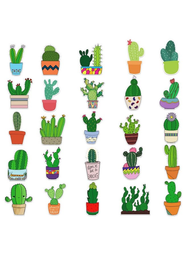 Ash & Roh Cute Cartoon Stickers for Kids, 50 Pcs Cute Stickers for Water Bottles - Cute Stickers Pack Gift for Kids Teen Birthday Party (Cactus) - Image 3