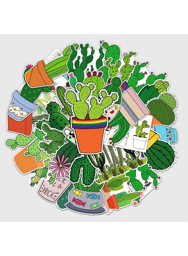 Ash & Roh Cute Cartoon Stickers for Kids, 50 Pcs Cute Stickers for Water Bottles - Cute Stickers Pack Gift for Kids Teen Birthday Party (Cactus) - Image 1
