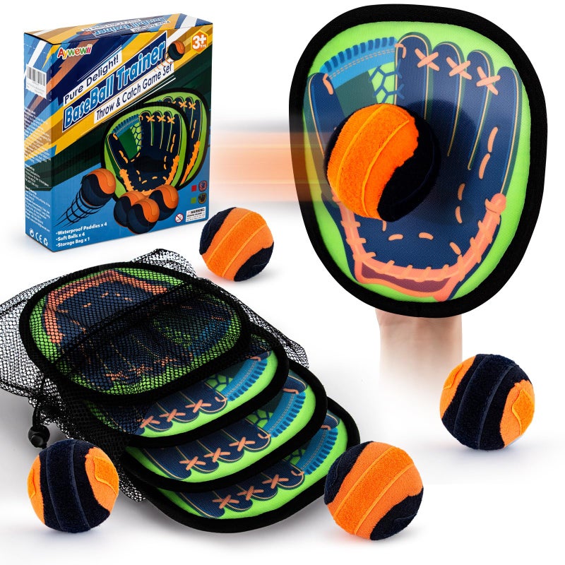 Aywewii Toss and Catch Ball Game Baseball Glove Style Toddler Activity Toys for Boys Girls 3 4 5 68 Year Old Birthday Gifts Easter Basket Stuffers Kids Outdoor Indoor Games for Beach Yard Lawn - Image 2