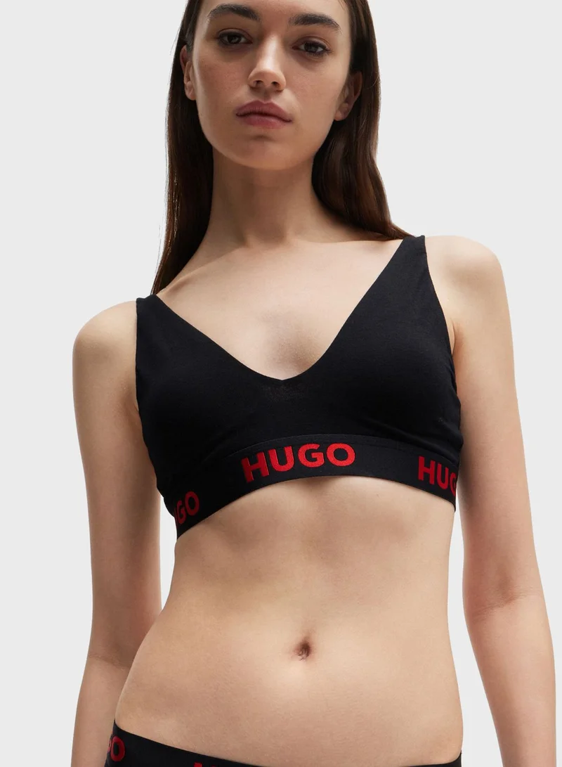 HUGO Logo Band Triangle Bra