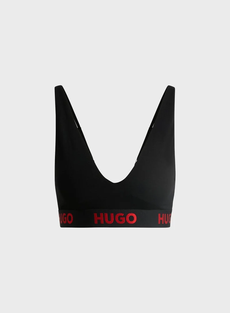HUGO Logo Band Triangle Bra