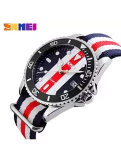 SKMEI Skmei 9133 Luxury Quartz Watch Men Women Business Waterproof Calendar Sports Watches with Date Display 2209  (Red & Blue)  - Image 1