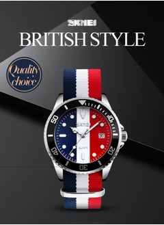 SKMEI Skmei 9133 Luxury Quartz Watch Men Women Business Waterproof Calendar Sports Watches with Date Display 2209  (Red & Blue)  - Image 4