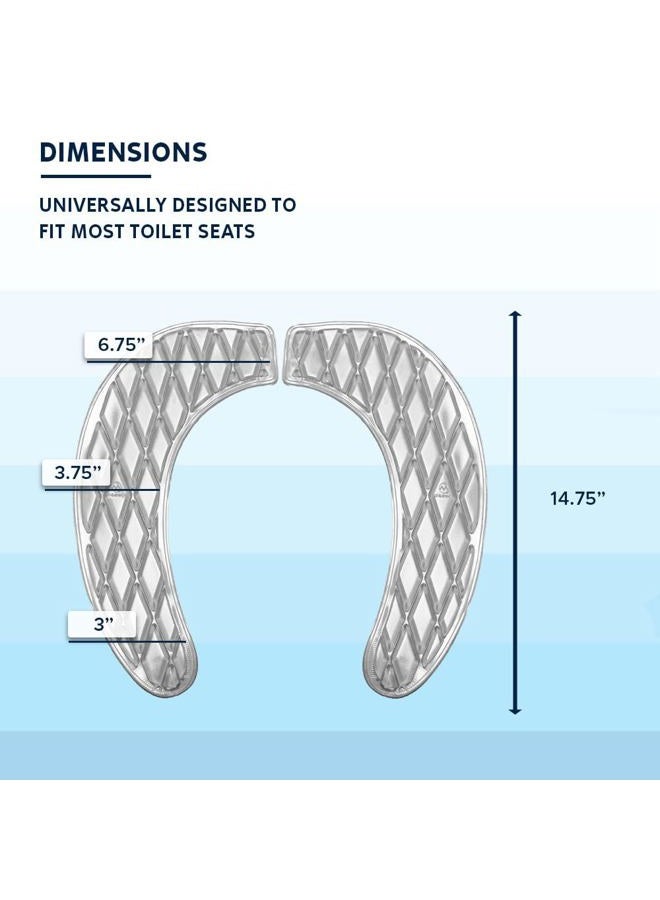 Morvat Washable Gel Toilet Seat Cover, Padded Riser Cushion for Elongated Toilets & Commode Chair, Maximum Pain Relief Comfort & Support, Adhesive Raised Donut Pad for Elderly & Handicapped, White - Image 4